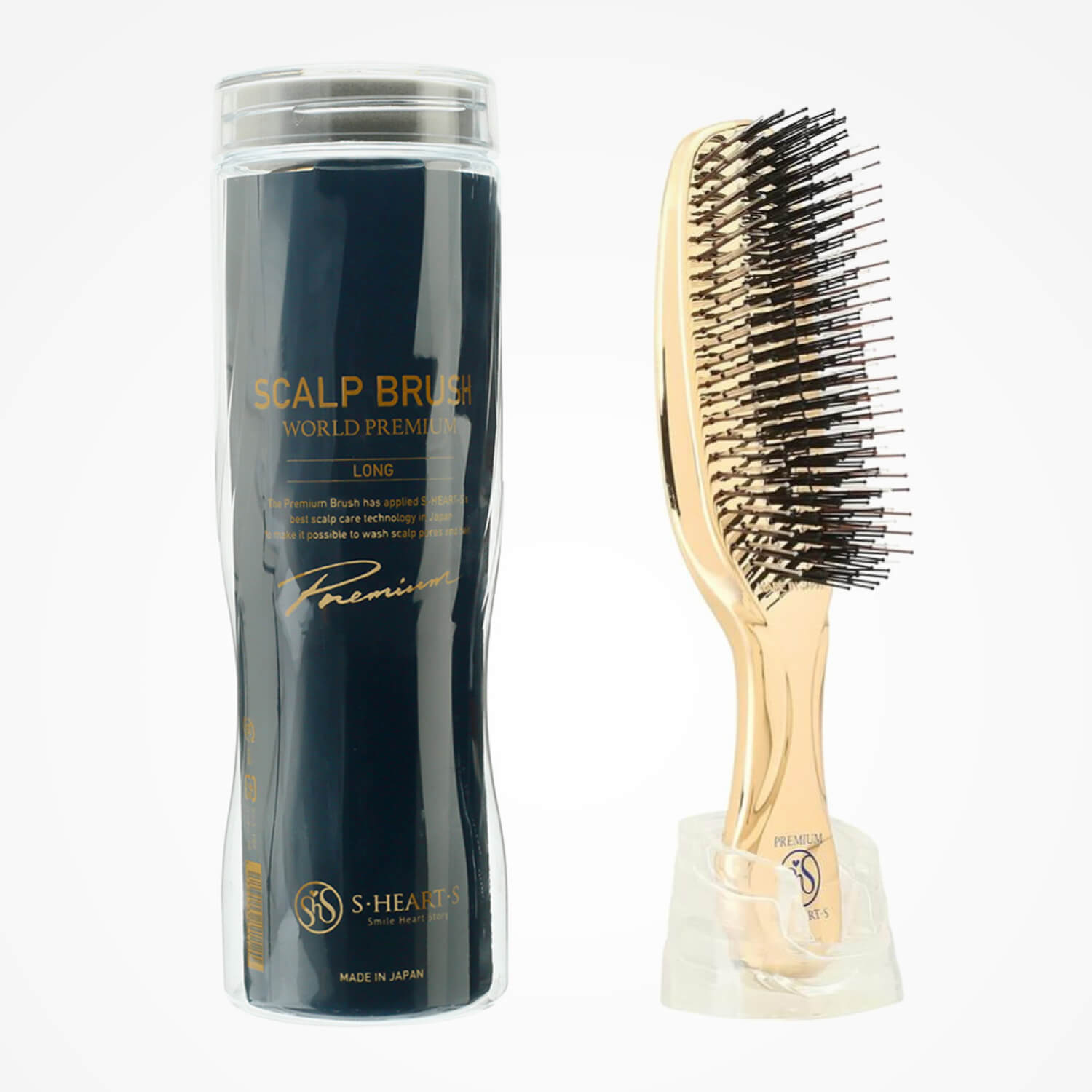 S-HEART-S Scalp Brush World Premium Long Gold - Shop online now